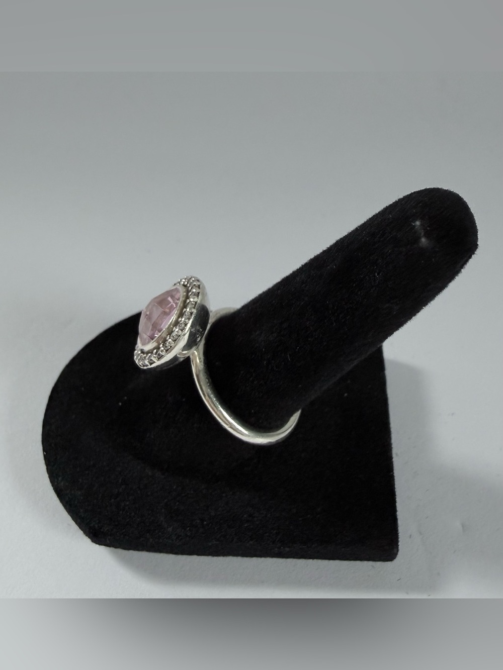 Pandora Size 6 Sterling Silver 925 Black Crystal Halo Ring CZ Size 6 - Picture 3 of 7